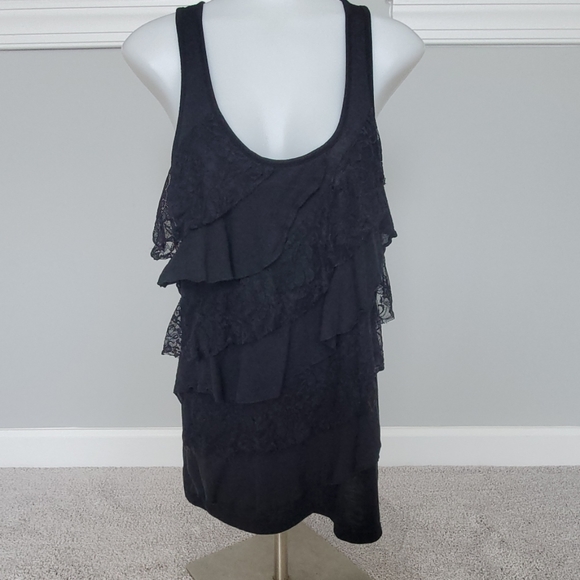 eyelash couture Tops - NWOT BLACK LACE  TANK TOP